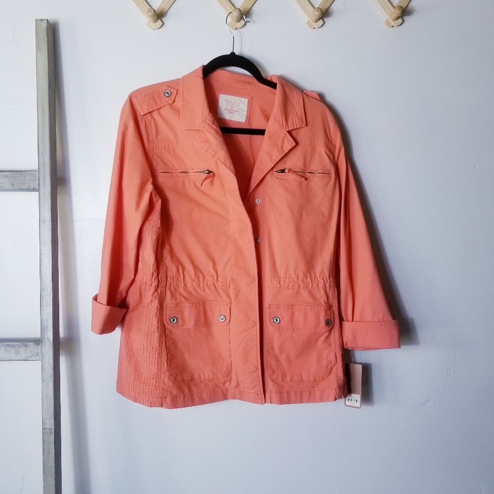 NWT SONOMA CORAL COLOR UTILITY JACKET SIZE LARGE